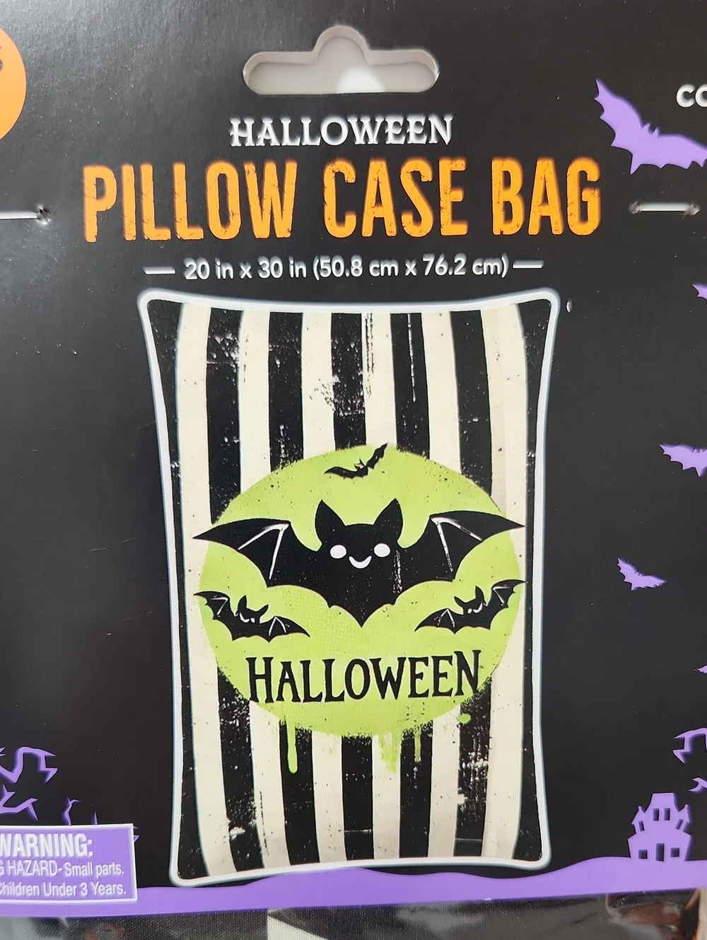 Halloween & Black Bat Pillow Case Trick-or-Treat Candy Bag